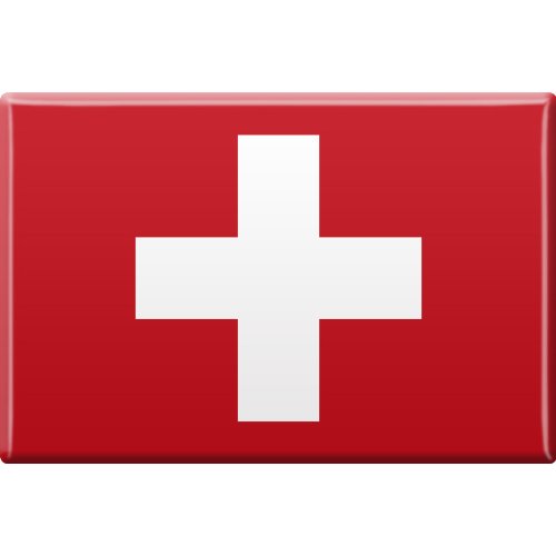 Kühlschrankmagnet - Länderflagge Schweiz - Gr.ca. 8x5,5 cm - 38948 - Magnet von Fan-O-Menal