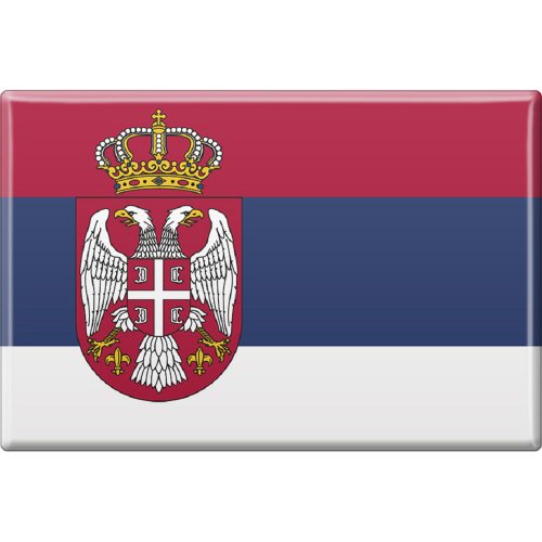 Kühlschrankmagnet - Länderflagge Serbien - Gr.ca. 8x5,5 cm - 37818 - Magnet von Fan-O-Menal