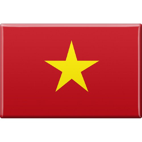 MAGNETBUTTON Länderflagge - Vietnam - Gr. ca. 7,5cm x 5,5cm (37854) Metall-Magnet Küchenmagnet von Fan-O-Menal