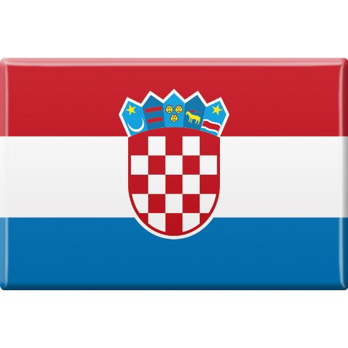 MAGNETTBUTTON mit Motiv - Kroatien - Croatia - Gr. ca. 8cm x 5,5cm (38960) Länderwappen Flagge - Magnet Küchen-Magnet Magnetschild von Fan-O-Menal