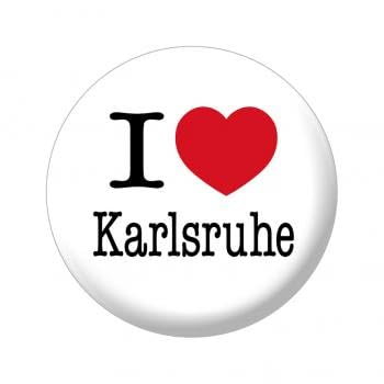 Magnet - I love Karlsruhe - Gr. ca. 5,7 cm - 16039 - Küchenmagnet von Fan-O-Menal