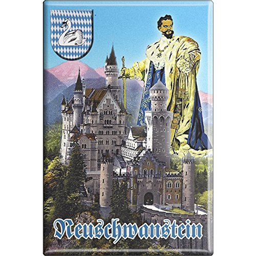 Magnet - KÖNIG LUDWIG NEUSCHWANSTEIN - Gr. ca. 8 x 5,5 cm - 38169 - Küchenmagnet von Fan-O-Menal