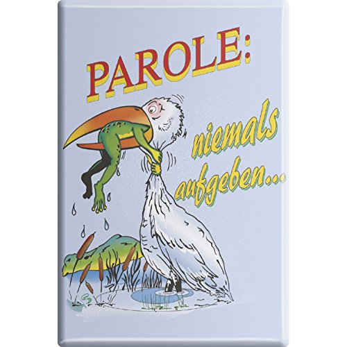 Magnet - Parole Niemals AUFGEBEN - Gr. ca. 8 x 5,5 cm - 38835 - Küchenmagnet von Fan-O-Menal