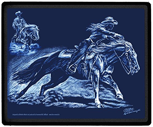 Fan-O-Menal Mousepad - UNTERLAGE mit MOTIV - WESTERNREITEN - Gr. 24cm x 19,5cm - Blau - Kunststoff von Fan-O-Menal