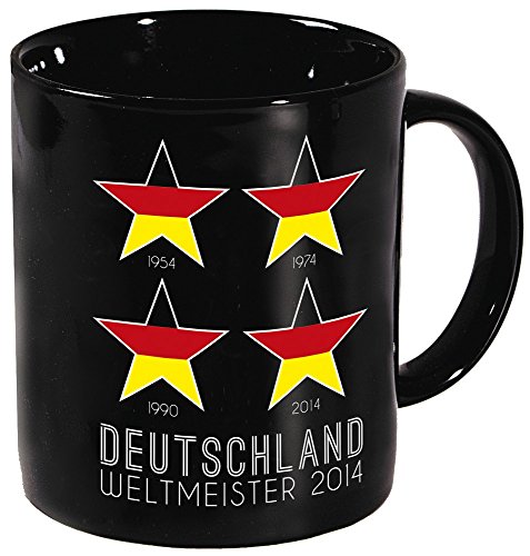 Tasse Kaffeebecher Deutschland 4 Sterne 57474 schwarz von Fan-O-Menal