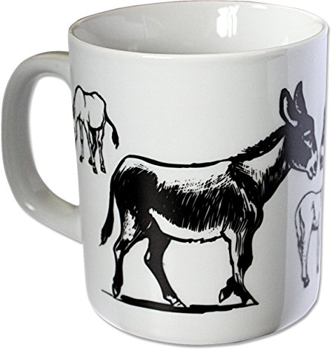 Tasse Kaffeebecher mit Print Esel weiß 57310 von Fan-O-Menal