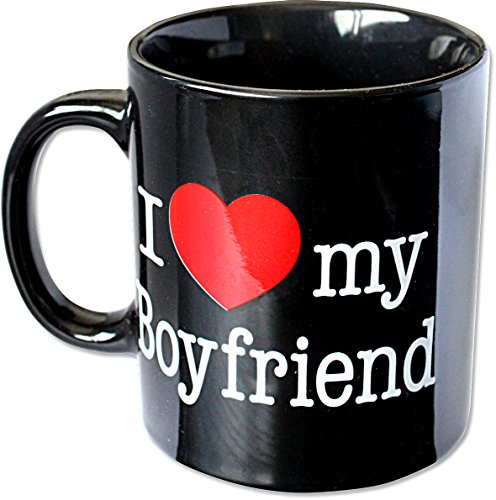 Tasse mit Print I love my Boyfriend 57408 schwarz von Fan-O-Menal