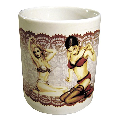 Tasse mit Print Pin Up Girl Mädchen Frau 57180 weiss von Fan-O-Menal