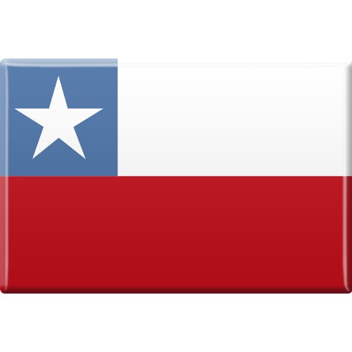 MAGNETBUTTON mit Motiv Chile NEU Gr. ca. 8cm x 5,5cm (38936) Länderwappen Flagge - Kühlschrank-Magnet Magnetschild Magnet von Fan-Omenal