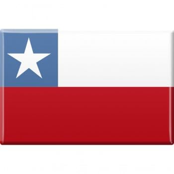 MAGNETBUTTON mit Motiv Chile Gr. ca. 8cm x 5,5cm (38936) Länderwappen Flagge - Kühlschrank-Magnet Magnetschild Magnet von Fan-Omenal