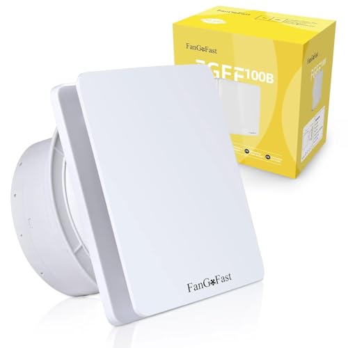 FanGoFast Badlüfter 100mm, Abluftventilator Leiser mit Rücklaufklappe, 12W Leistungsstarke Wandventilator Lüfter für Küche Bad Gewächshaus Garage von FanGoFast