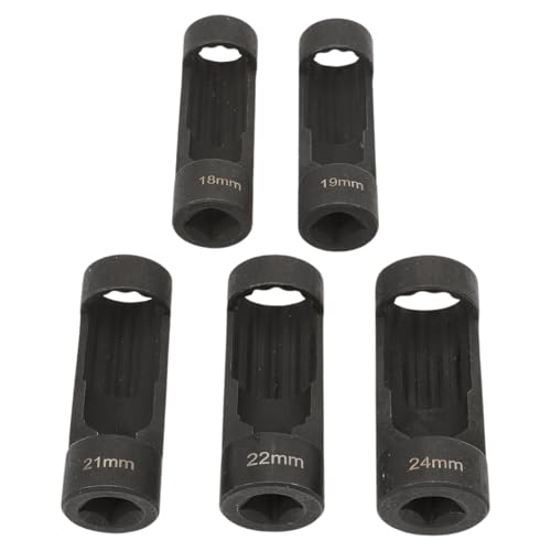FanPaYY Muttern Stecknuss Federbein Stecknuss Werkzeug Stoßdämpfer-Einbauwerkzeug, 12 Punkt 1/2 Antrieb, 18 mm, 19 mm, 21 mm, 22 mm, 24 mm, Sechskantschlüssel 6496 VM Nummer 3353-5Stück von FanPaYY