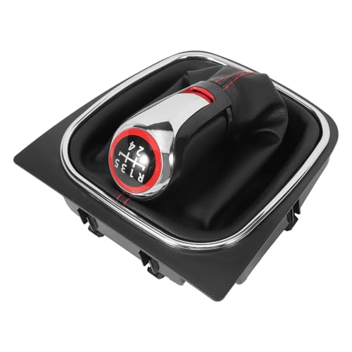 FanPaYY Schaltknauf 5 gang Kompatibel mit VW Golf 6 Golf 5 A5 MK5 GTI GTD R32 2004-08 Scirocco 2009-2014 Rot Schaltknauf von FanPaYY