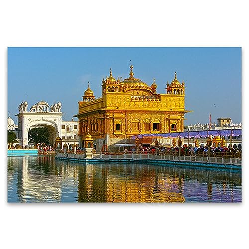 5D DIY Diamant Malerei Bilder Full Drill Set,Wunderschöner Goldener Tempel Amritsar Diamant Gemälde Kits für Erwachsene DIY Diamant Kunst Handwerk Diamant Bilder Heimdekor Wand 40x50cm von FanSee