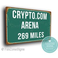 Crypto.com Arena Distanz Schild, Miles Signs, Personalisiertes Krypto.com Heimat Der La Kings, Eishockey Geschenke, Kings von FanZoneSigns