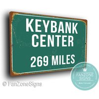 Keybank Center Distance Schild, Miles Signs, Personalisiertes Keybank Center Heimat Der Buffalo Sabres, Eishockey Geschenke, Sabres von FanZoneSigns