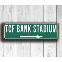 Txf Bank Stadion Schild Vintage Style Minnesota Golden Gophers Football Geschenk von FanZoneSigns