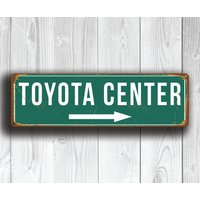 Vintage Style Rotes Schild in Der Mitte Houston Rockets Decor Vintage Style Rotes Schild in Der Mitte Houston Rockets Decor von FanZoneSigns