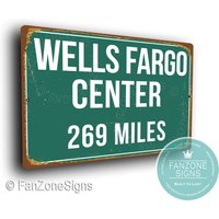 Wells Fargo Center Abstandsschild, Miles Signs, Personalisiertes Wells Fargo Center Schild, Heimat Der Philadelphia Flyers, Flyers von FanZoneSigns