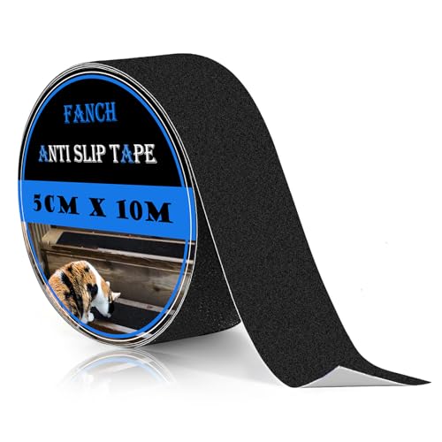 Fanchu Antirutsch Klebeband, 50mmx10m Rutschfest Klebeband, Rutschhemmendes klebeband Grip Tape für rutschfeste Treppenstufen im Innen- und Außenbereich (schwarz, 50mm) Fanchu Antirutsch Klebeband, 50mmx10m Rutschfest Klebeband, Rutschhemmendes klebeband Grip Tape für rutschfeste Treppenstufen im Innen- und Außenbereich (schwarz, 50mm) von Fanchu