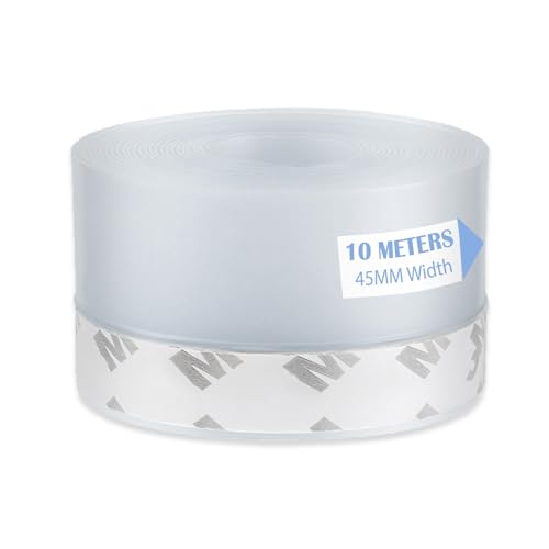Fanchu Tür Dichtungsband Selbstklebend, 10 Meter Multifunktions Transparent Türdichtung Selbstklebend, Staubschutz, Winddicht, Zugluftstopper Schalldicht, 45mm von Fanchu