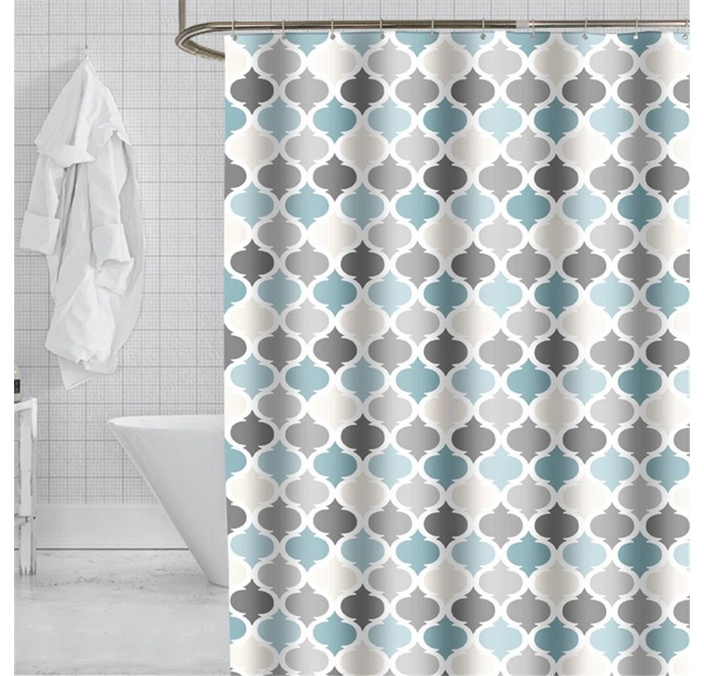 Fanci Home Duschvorhang Bunt Textil Polyester Anti-Schimmel wasserdicht (Schimmelresistent Wasserabweisend), Anti-Bakteriell Waschbar inklusive Ringe Duschvorhanghaken von Fanci Home