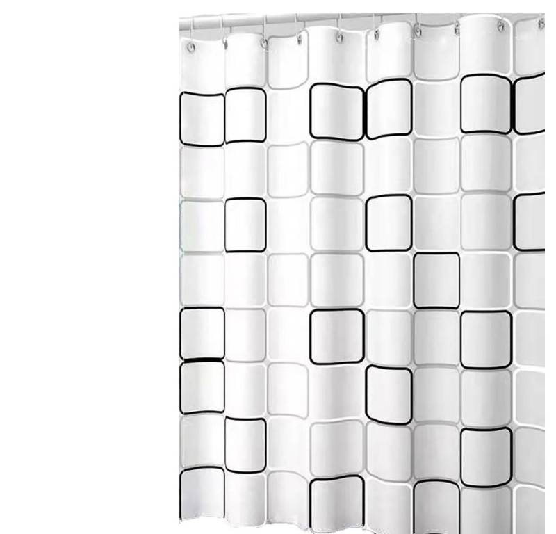 Fanci Home Duschvorhang Quadrat Textil Polyester Anti-Schimmel wasserdicht (Schimmelresistent Wasserabweisend), Anti-Bakteriell Waschbar inklusive Ringe Duschvorhanghaken von Fanci Home