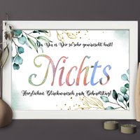 Geldgeschenk Nichts Geburtstag | Geburtstagsgeschenk Nix Bilderrahmen Geschenkidee Nix Gewünscht Witziges Geschenk Lustige Verpackung von FancyCraftHacks
