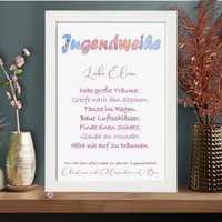 Geldgeschenk Zur Jugendweihe Personalisiert | Geschenk Jugendfeier Für Mädchen Geld Im Bild Höre Nie Auf Zu Träumen Geschenkverpackung von FancyCraftHacks