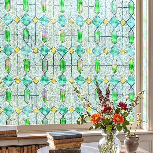 Fensterfolie selbstklebend 3D Buntglas-Fensterfolie Fenster-Sichtschutzfolie für Badezimmer, Haustür, Haus, Sonnenschutz, Gläserner Raum 60x90cm Fensterfolie selbstklebend 3D Buntglas-Fensterfolie Fenster-Sichtschutzfolie für Badezimmer, Haustür, Haus, Sonnenschutz, Gläserner Raum 60x90cm von Fancyclings