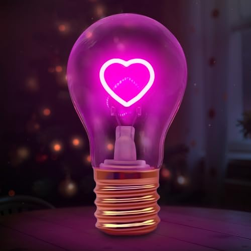 Fancysky LED Tischlampe in Form einer Glühbirne,Liebe Wiederaufladbare Lampe mit USB-Kabel,3 Helligkeitsstufen,für Männer & Frauen,Partydekoration,stimmungsvolle Beleuchtung von Fancysky