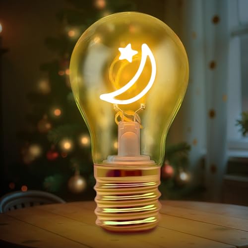 Fancysky LED Tischlampe in Form einer Glühbirne,Mond Wiederaufladbare Lampe mit USB-Kabel,3 Helligkeitsstufen einstellbar,Geschenk für Männer & Frauen,Partydekoration, stimmungsvolle Beleuchtung von Fancysky