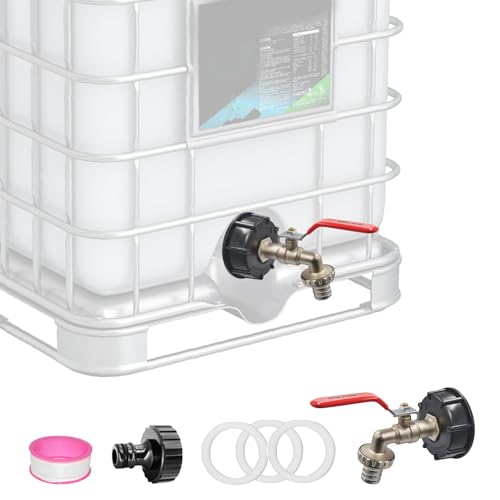 IBC Tank Auslaufhahn 3/4 Zoll, Fancysky IBC Tank Zubehör s60x2, Auslaufhahn IBC Tank Grobgewinde, IBC Wassertank 1000l Zubehör, 1000l Wassertank Zubehör Auslaufhahn, für Regentonne, Wassertanks von Fancysky