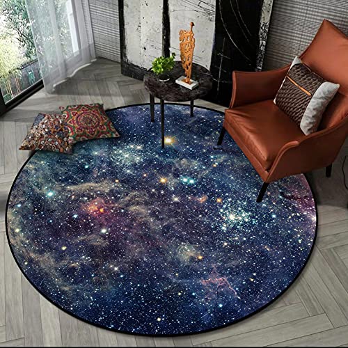 Fancytan Galaxis Rund Teppiche, Universum, Weltall, Nebelsterne, Star Teppich, große Bodenmatte für Wohnzimmer, Arbeitszimmer, Kinderzimmer, Galaxy, 150 cm Rund von Fancytan