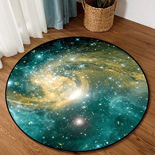 Fancytan Galaxis Rund Teppiche, Universum, Weltall, Nebelsterne, Star Teppich, große Bodenmatte für Wohnzimmer, Arbeitszimmer, Kinderzimmer, Star Spinning, 100 cm Rund von Fancytan