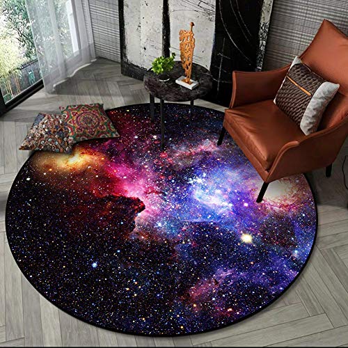 Fancytan Galaxis Rund Teppiche, Universum, Weltall, Nebelsterne, Star Teppich, große Bodenmatte für Wohnzimmer, Arbeitszimmer, Kinderzimmer, Starry Night, 80 cm Rund von Fancytan