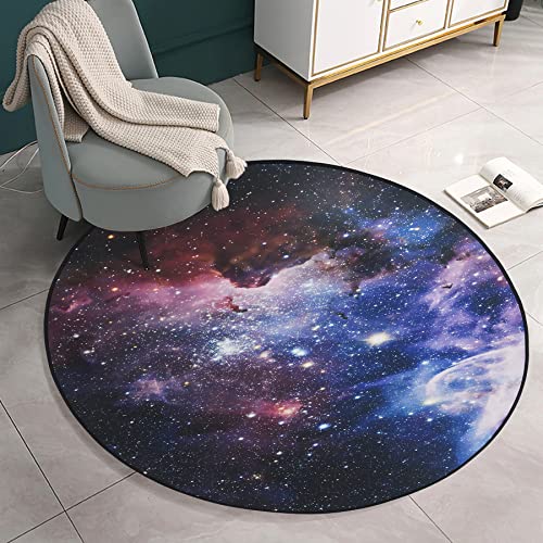 Fancytan Galaxis Rund Teppiche, Universum, Weltall, Nebelsterne, Star Teppich, große Bodenmatte für Wohnzimmer, Arbeitszimmer, Kinderzimmer, Starry Sky, 100 cm Rund von Fancytan