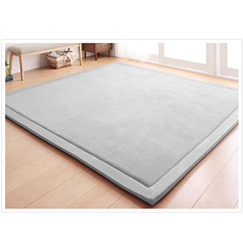 Fancytan Teppich Für Kinderzimmer, Krabbelmatte, Kinder Spielmatte Weich Teppiche Tatami for Schlafzimmer, Wohnzimmer, Klassenzimmer, Grau, 200 x 220 cm von Fancytan