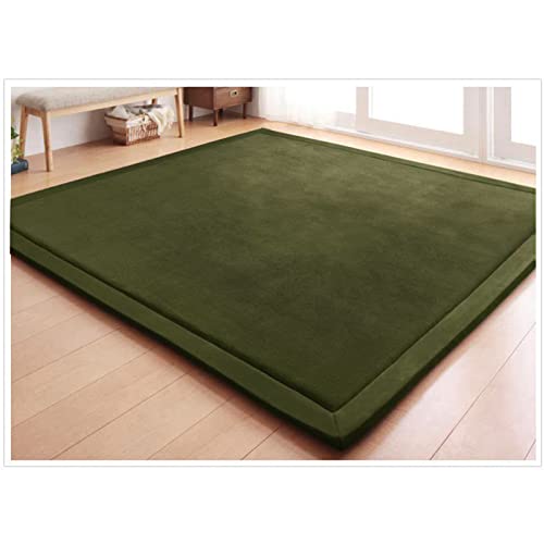 Fancytan Teppich Für Kinderzimmer, Krabbelmatte, Kinder Spielmatte Weich Teppiche Tatami for Schlafzimmer, Wohnzimmer, Klassenzimmer, Olivgrün, 200 x 220 cm von Fancytan