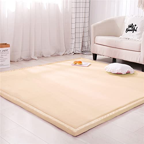 Spielmatte Krabbelmatte Baby Kinder Matte, Extra Dick 3cm Faltbar, Teppich Kinder Krabbeldecke Weiche rutschfest Tatami kinderzimmer Deko, Beige, Grösse: 120x200cm von Fancytan