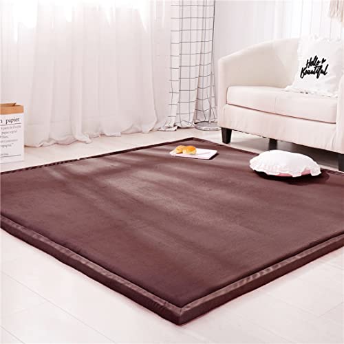 Spielmatte Krabbelmatte Baby Kinder Matte, Extra Dick 3cm Faltbar, Teppich Kinder Krabbeldecke Weiche rutschfest Tatami kinderzimmer Deko, Braun, Grösse: 120x200cm von Fancytan