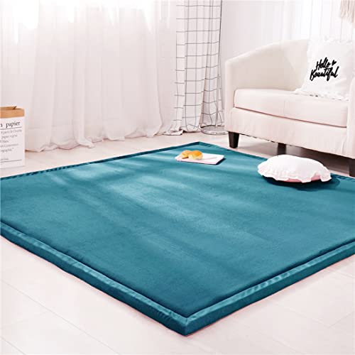 Spielmatte Krabbelmatte Baby Kinder Matte, Extra Dick 3cm Faltbar, Teppich Kinder Krabbeldecke Weiche rutschfest Tatami kinderzimmer Deko, Cyan, Grösse: 200x280cm von Fancytan