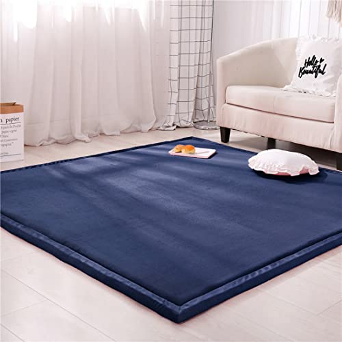 Spielmatte Krabbelmatte Baby Kinder Matte, Extra Dick 3cm Faltbar, Teppich Kinder Krabbeldecke Weiche rutschfest Tatami kinderzimmer Deko, Dunkelblau, Grösse: 100x200cm von Fancytan