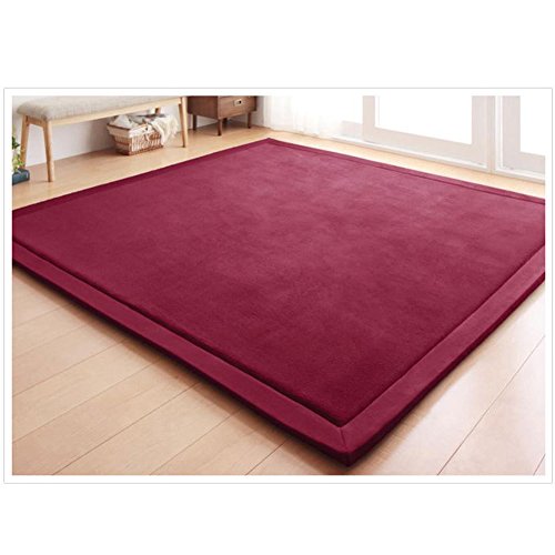 Fancytan Teppich Für Kinderzimmer, Krabbelmatte, Kinder Spielmatte Weich Teppiche Tatami for Schlafzimmer, Wohnzimmer, Klassenzimmer, Grape Red, 150 x 200 cm von Fancytan