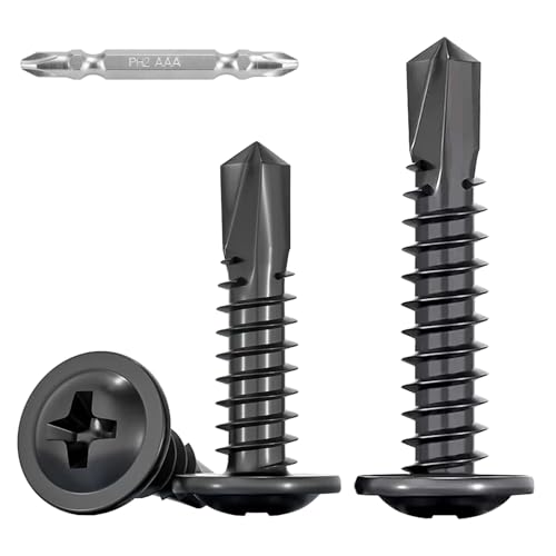 FandWay 50 Stück Rundkopf Selbstbohrende Schrauben Schwarz M4,8x50mm Edelstahl 410 Blechschrauben Selbstbohrschrauben Bohrschrauben Kreuzschrauben Holzschrauben für Stahl mit 1 Bits & Box. FandWay 50 Stück Rundkopf Selbstbohrende Schrauben Schwarz M4,8x50mm Edelstahl 410 Blechschrauben Selbstbohrschrauben Bohrschrauben Kreuzschrauben Holzschrauben für Stahl mit 1 Bits & Box. von FandWay