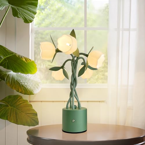 Fandery Nachttischlampe, Blumen Tischlampe Mädchen, Niedliche 5 Köpfe Maiglöckchen Schreibtischlampe 3 Farbmodi Dimmbare für Schlafzimmer,Wohnzimmer,Büro Fandery Nachttischlampe, Blumen Tischlampe Mädchen, Niedliche 5 Köpfe Maiglöckchen Schreibtischlampe 3 Farbmodi Dimmbare für Schlafzimmer,Wohnzimmer,Büro von Fandery