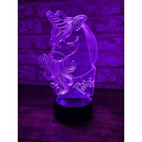 Personalisiertes Einhorn Led-Nachtlicht Ferngesteuerte Farbwechsellampe von FandomoniumGaming
