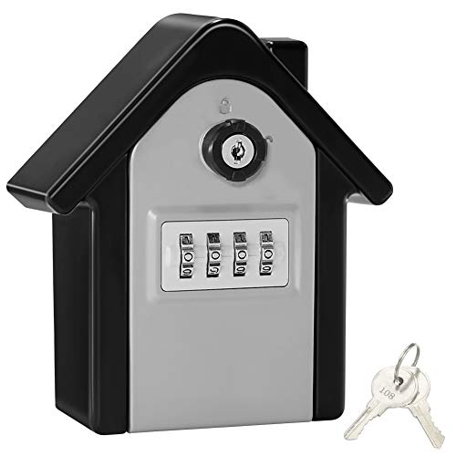 Schlüsseltresor, WACCET Schlüsselsafe mit Zahlencode außen Groß Kapazität Safe für Schlüssel, Schlüsselbox Wandmontage für Aussen Innen Garage Home Office Schlüssel (Silber) von WACCET