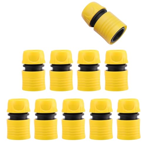 Voarge Schnellkupplung 1/2" Schlauchkupplung Schlauchverbinder, für Rohr Verbinden Gartengeräte Schläuche Schlauchkupplung, GELB 10 von Voarge