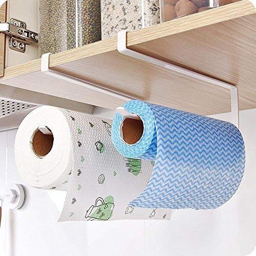 Voarge Küchenrollenhalter zur Befestigung an Schranktüren und zur Unterschrankmontage, 2 Papier Handtuchhalter Spender unter Schrank, ohne Bohren für Küche Badezimmer von Voarge